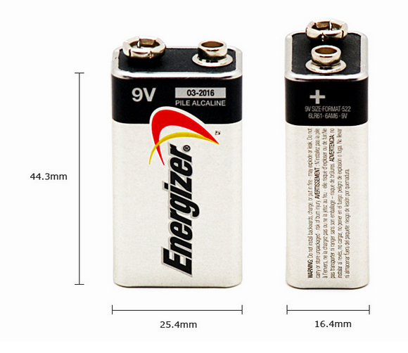 方块电池， Energizer/劲量，9V/6LR61
